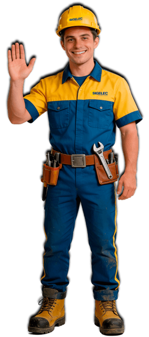 Técnico saludando
